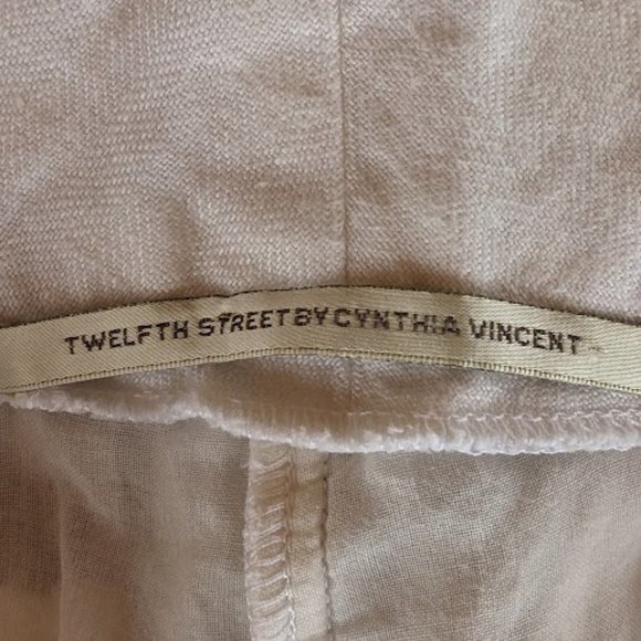 Linen Twelfth street by Cynthia Vincent wide leg paints with belt. size 6 - Picture 5 of 7